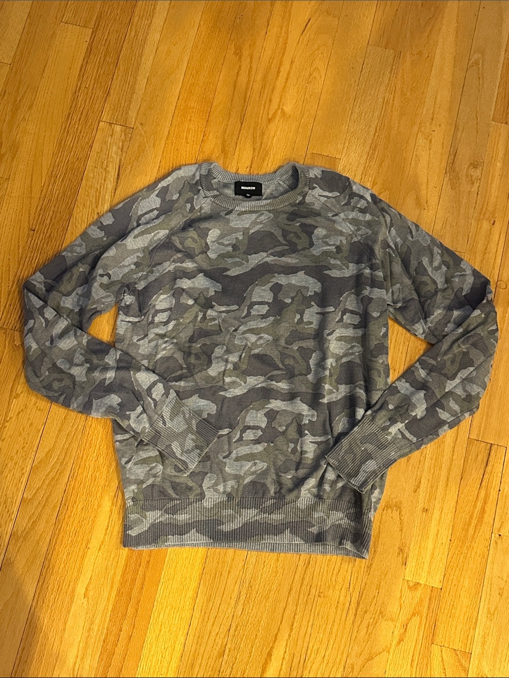 Monrow Women's Camouflage Crewneck Sweater - Gray